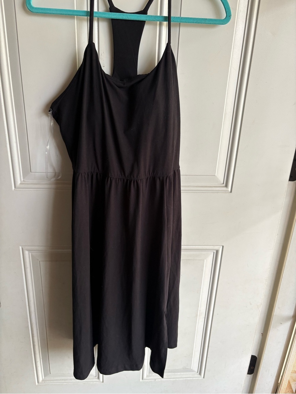 Rae Mode Women's Black Racerback Midi Dress leggings soft material w/bra pads